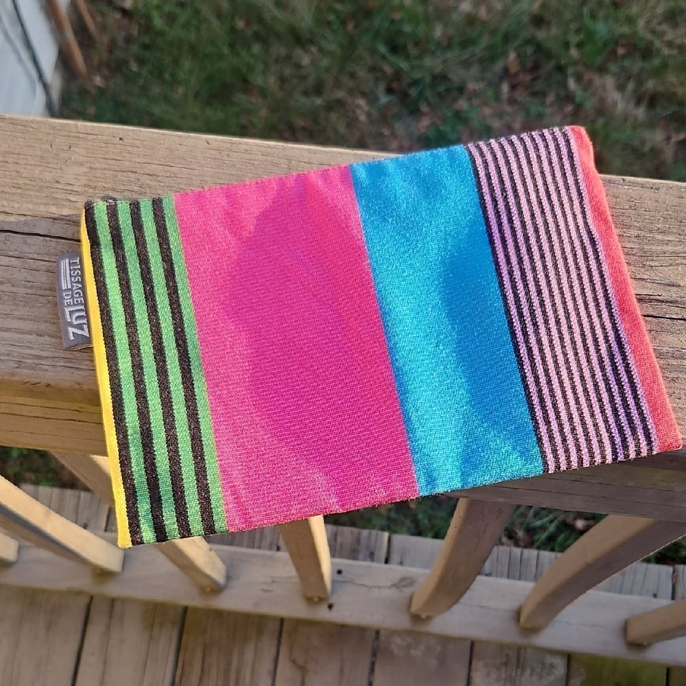 Tissage de Luz Striped Colorblock Pouch | French Woven Zip Pouch